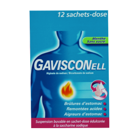 GAVISCON Gavisconell menthe sans sucre suspension en 12 sachets doses de 10ml