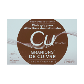 EUROPHTA Granions de cuivre 0,3mg/2ml solution buvable 30 ampoules