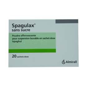 ALMIRALL Spagulax sans sucre poudre effervescente pour suspension buvable en 20 sachets doses