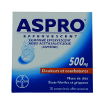 BAYER Aspro 500 effervescent 20 comprimés effervescents