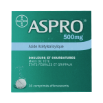 BAYER Bayer aspro 500 effervescent comprimé effervescent 36 comprimés