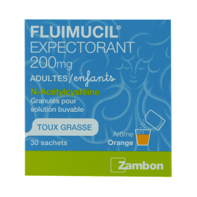 ZAMBON Fluimucil 200mg granulés pour solution buvable 30 sachets