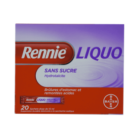 BAYER Rennieliquo sans sucre suspension buvable en 20 sachets doses