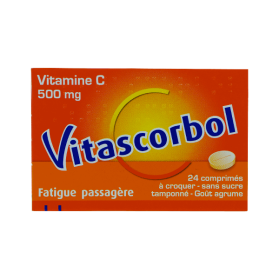 COOPER Vitascorbol sans sucre tamponné 500mg 24 comprimés à croquer