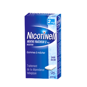 NICOTINELL Menthe fraicheur sans sucre 96 gommes à mâcher 2mg