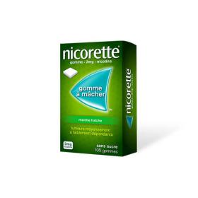 NICORETTE Menthe fraîche sans sucre boîte de 105 gommes à mâcher 2mg