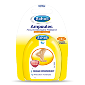 SCHOLL Ampoules pansements double protection grand format x5