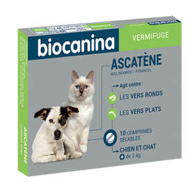 BIOCANINA Ascatène pour chat et chien 10 comprimés sécables