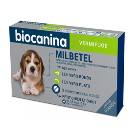 BIOCANINA Milbetel 2,5 mg/25 mg chiot et petit chien 2 comprimés pélliculés