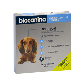BIOCANINA Insectifuge spot on petit chien 2 pipettes