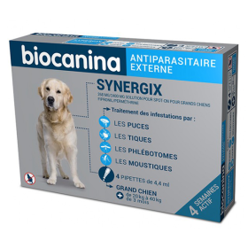 BIOCANINA Synergix solution spot-on grand chien 4 pipettes