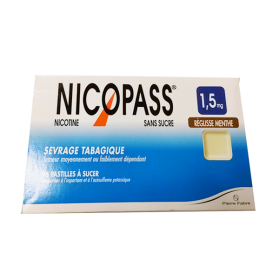 NICOPASS Réglisse menthe sans sucre 96 pastilles 1,5mg