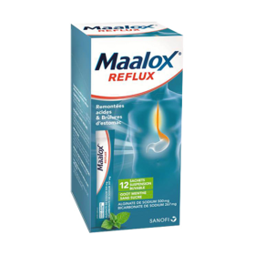 SANOFI Maalox reflux sans sucre 500mg/267mg 12 suspensions buvables en sachets