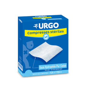 URGO Compresse stérile gaze 7,5 cm x 7,5 cm 50x2 unités