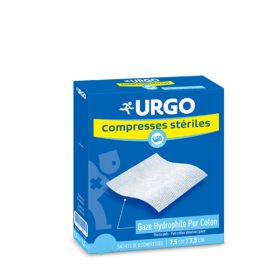 URGO Compresse stérile gaze 7,5 cm x 7,5 cm 25x2 unités