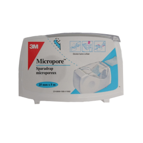 3M SANTE Micropore sparadrap 25mmx5m blanc avec dévidoir