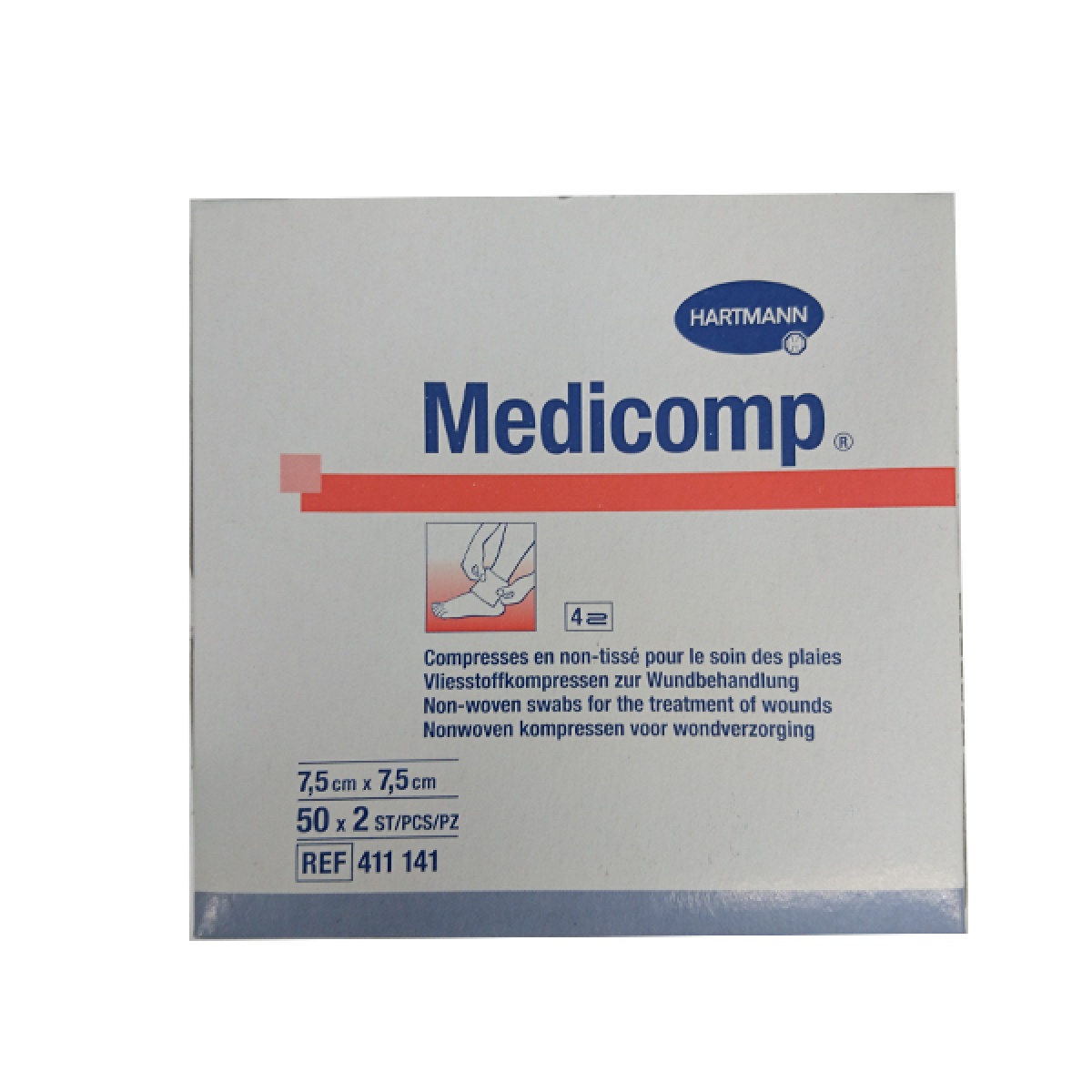 Hartmann Medicomp Compresses Steriles Non Tissees 7 5x7 5 Cm 50x2 Unites Parapharmacie Pharmarket