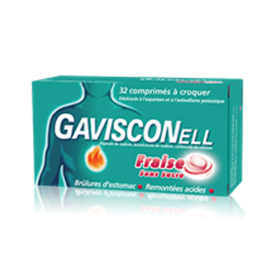 GAVISCON Gavisconell sans sucre fraise 32 comprimés à croquer