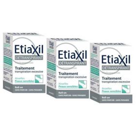ETIAXIL Détranspirant aisselles peau sensible bille lot 3x15ml