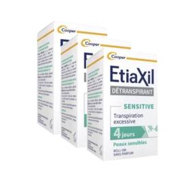 ETIAXIL Détranspirant aisselles peau sensible bille lot 3x15ml