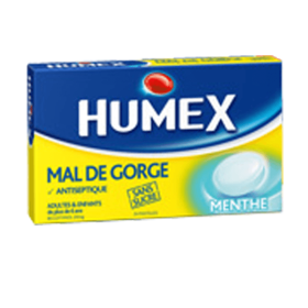 HUMEX Mal de gorge menthe biclotymol 20mg sans sucre 24 pastilles