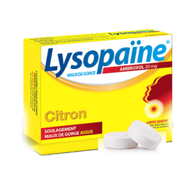 BOEHRINGER INGELHEIM Lysopaine maux de gorge ambroxol citron 20mg 18 pastilles sans sucre
