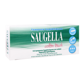 SAUGELLA Cotton touch tampons hygiéniques super sans applicateur 16 unités