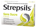 RECKITT BENCKISER Strepsils citron sans sucre 24 pastilles