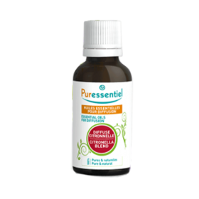 PURESSENTIEL Huiles essentielles pour diffusion diffuse citronnelle + 3 huiles essentielles 30ml