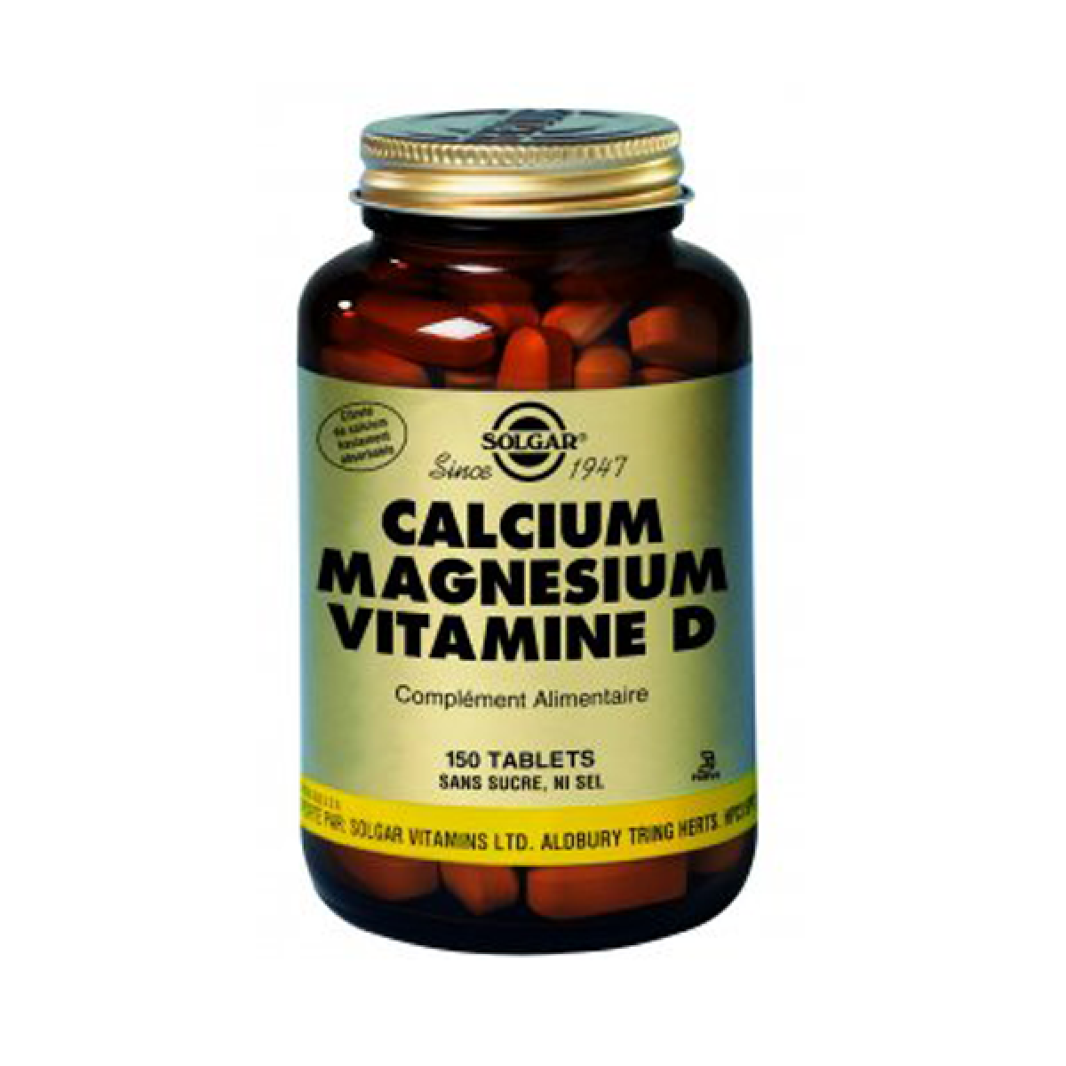 SOLGAR Calcium magnésium vitamine d 150 tablets Parapharmacie