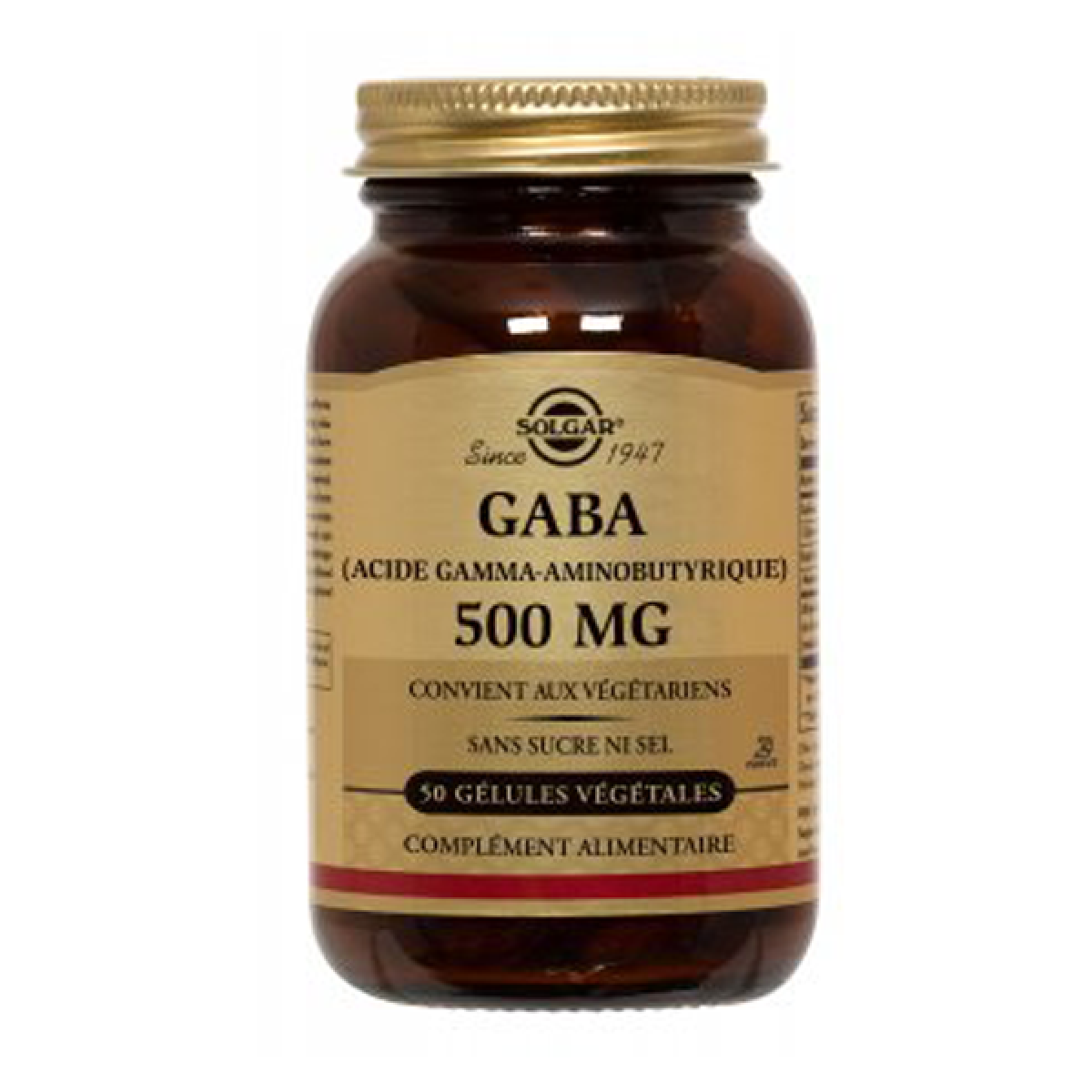 SOLGAR Gaba 500mg 50 gélules végétales - Parapharmacie - Pharmarket