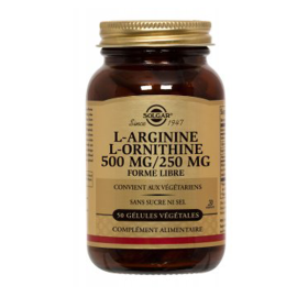 SOLGAR L-arginine l-ornithine 500mg/250mg 50 gélules végétales