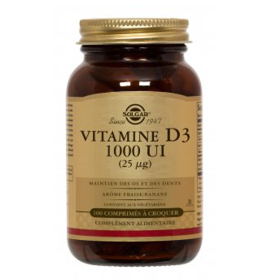 SOLGAR Vitamine d3 1000 ui 100 comprimés à croquer