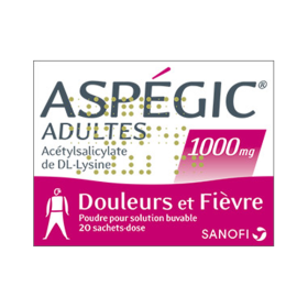 SANOFI Aspégic adulte 1000mg 20 sachets dose