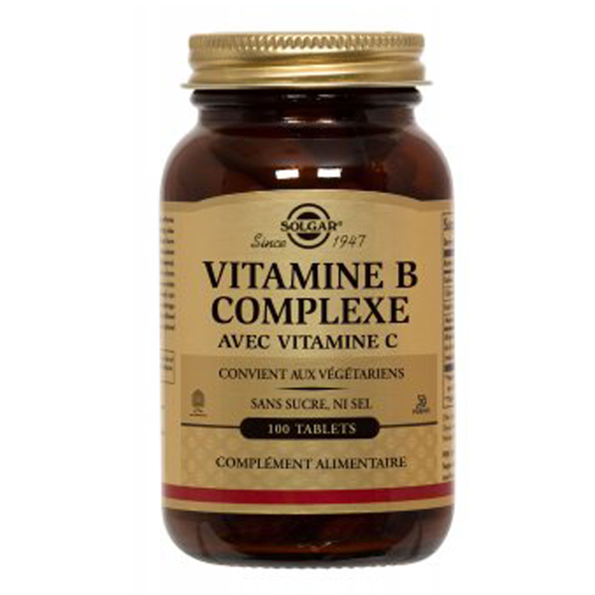 SOLGAR Vitamine b complexe avec vitamine c 100 tablets Parapharmacie