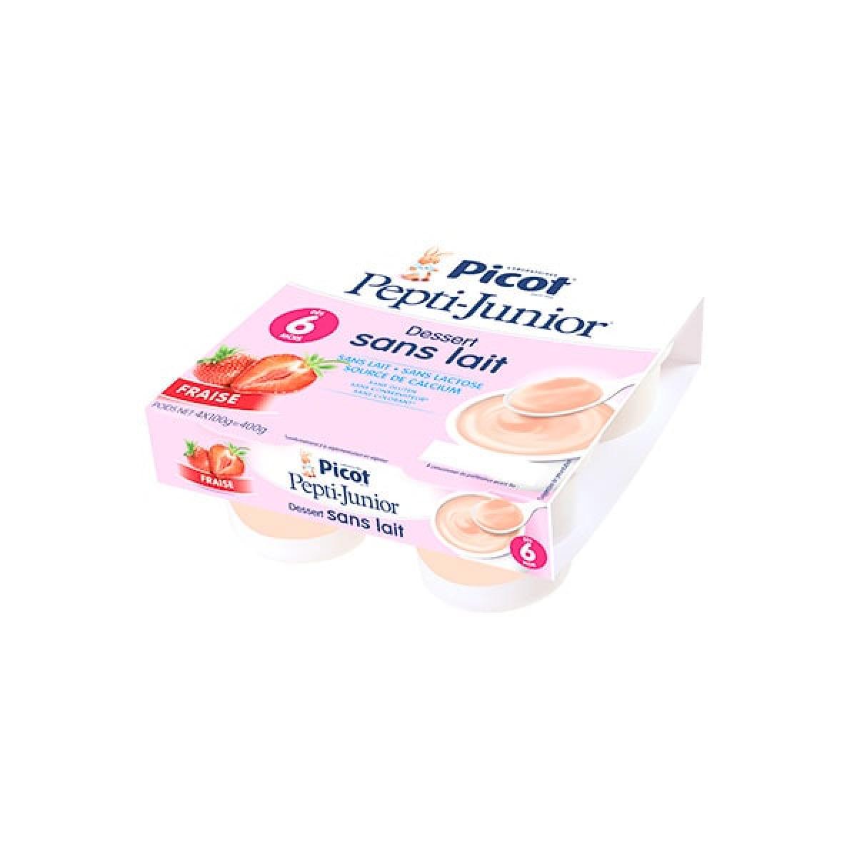 Picot Pepti Junior Dessert Sans Lait Fraise 4x100g Parapharmacie Pharmarket