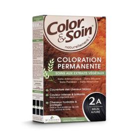 LES 3 CHÊNES Color et soin coloration brun azuré 2A 1 kit