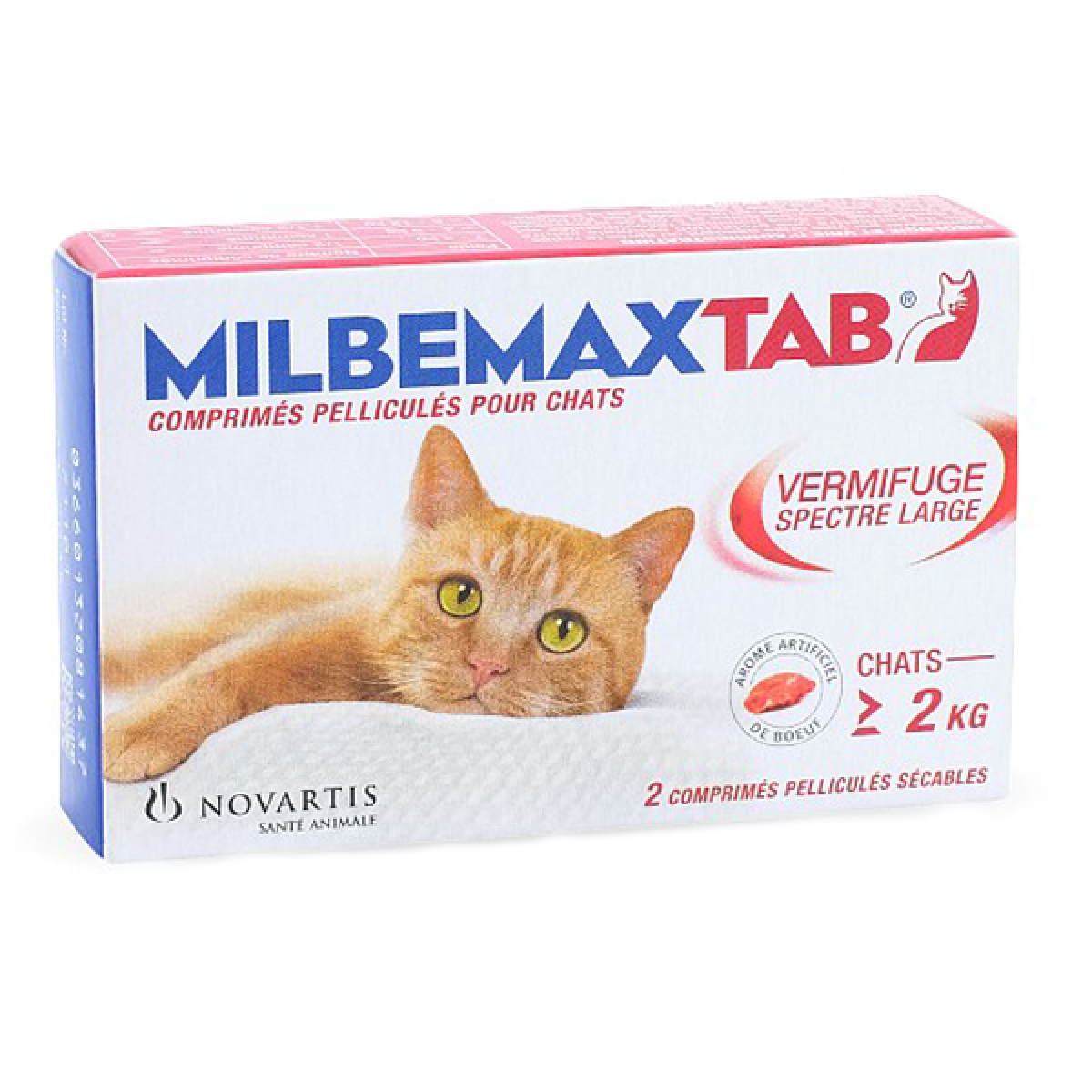 Milbemaxtab Vermifuge Chats 0,5-2kg 2 comprimés