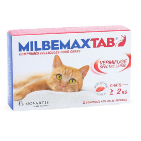 NOVARTIS SANTÉ ANIMALE Milbemax tab chat 2 comprimés