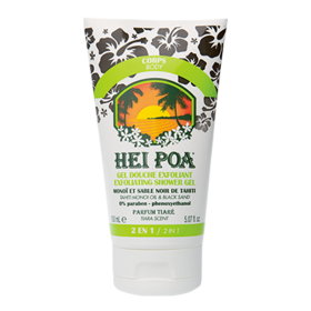 HEI POA Gel douche exfoliant au monoï et sable noir de Tahiti 150ml