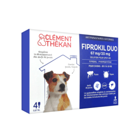 CLÉMENT THÉKAN Fiprokil duo chien de 2 à 10kg 4 pipettes